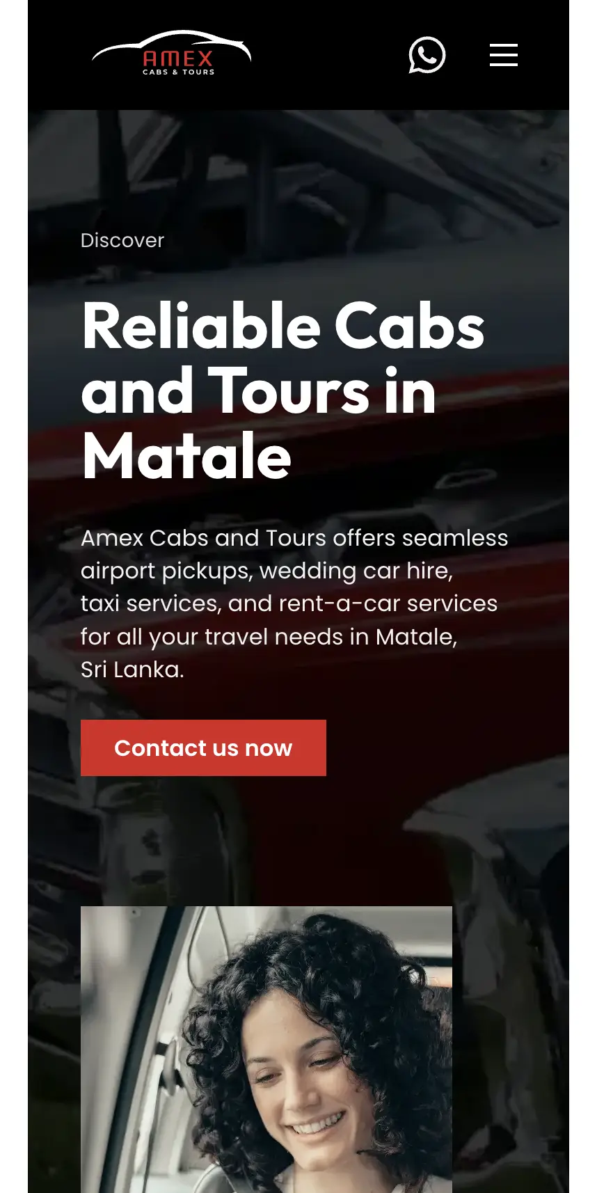 Amex Cabs & Tours mobile website preview