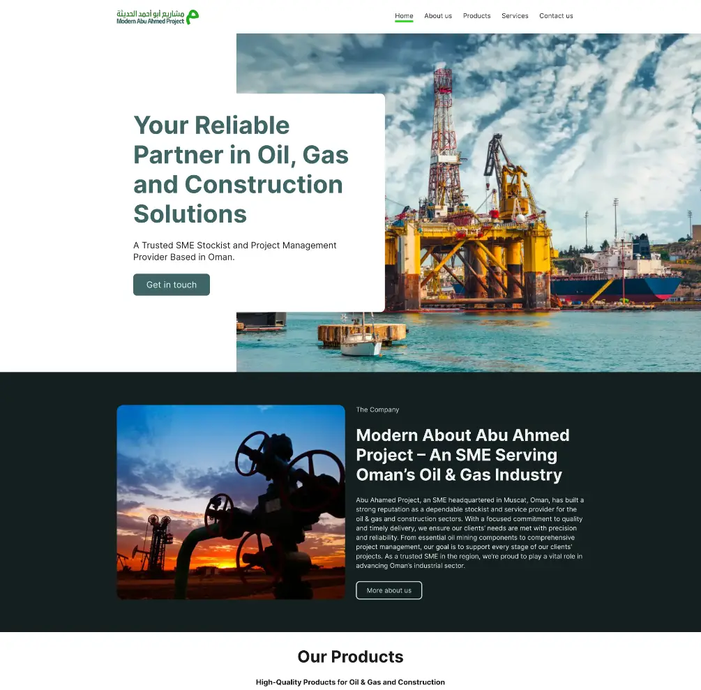MAA Project desktop website preview